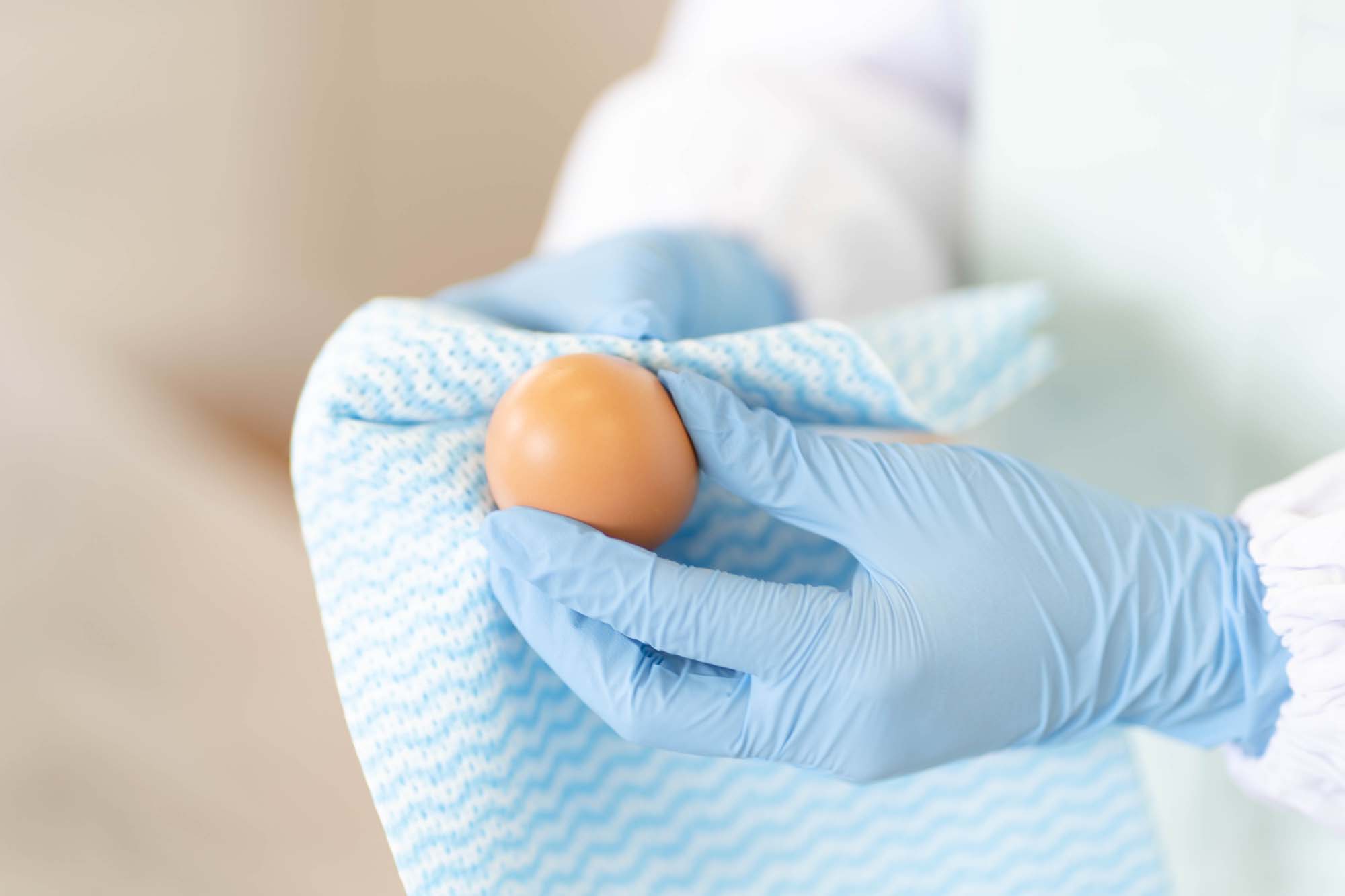 和みの杜 平飼いの卵の洗浄